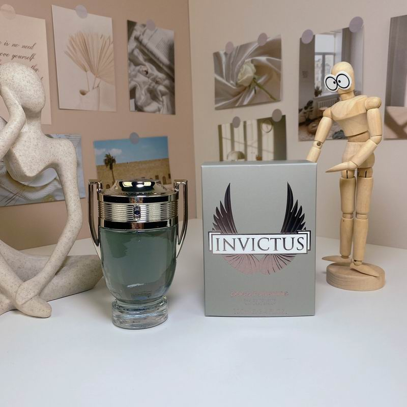 Paco Rabanne Invictus bottle and box lifestyle display
