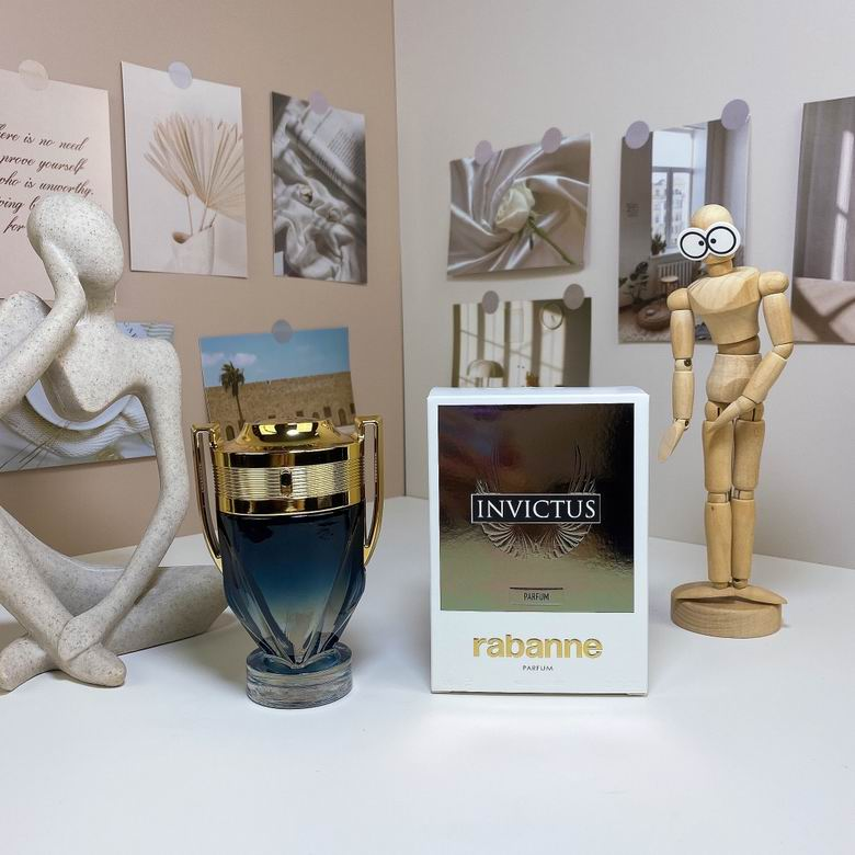 Rabanne Invictus Parfum full product shot with bottle and box side by side